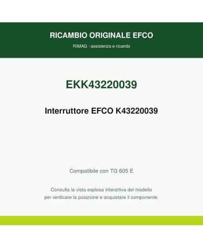 Interruttore EFCO K43220039 originale EFCO K43220039 | RIMAG