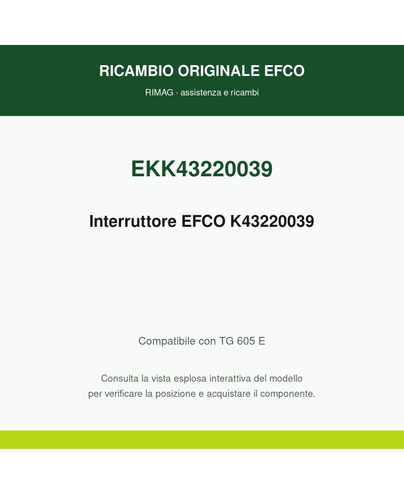 Genuine EFCO Switch K43220039 | RIMAG