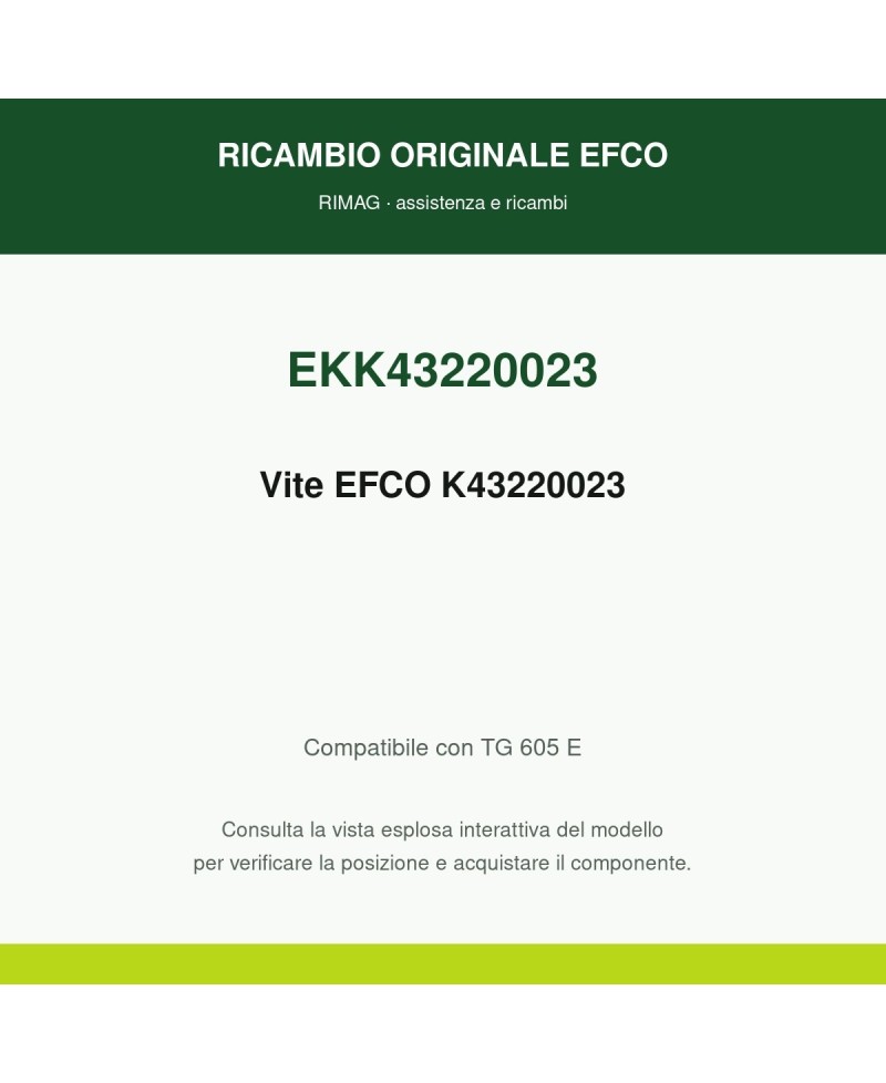 Vite EFCO K43220023 originale EFCO K43220023 | RIMAG