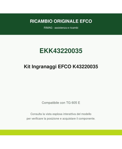 Genuine EFCO Gear Set K43220035 | RIMAG