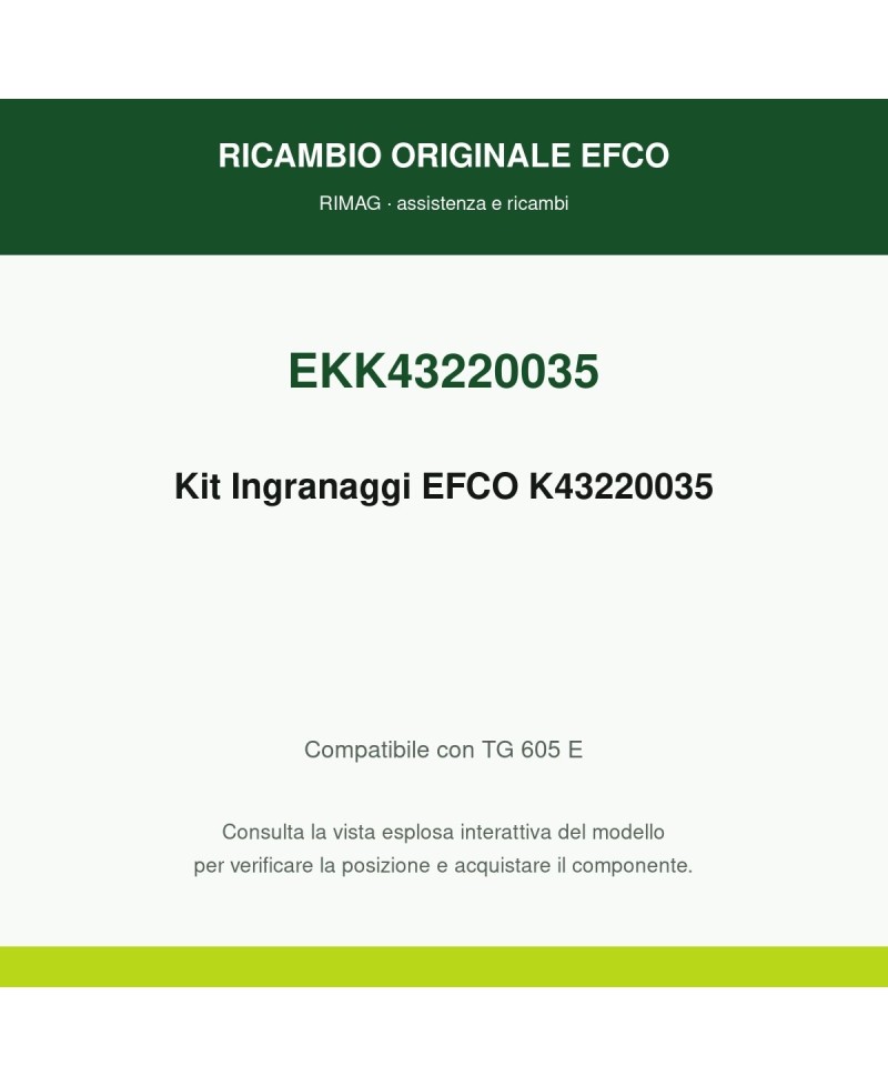 Kit Ingranaggi EFCO K43220035 originale EFCO K43220035 | RIMAG