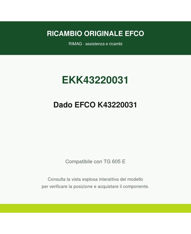 Dado EFCO K43220031 originale EFCO K43220031 | RIMAG