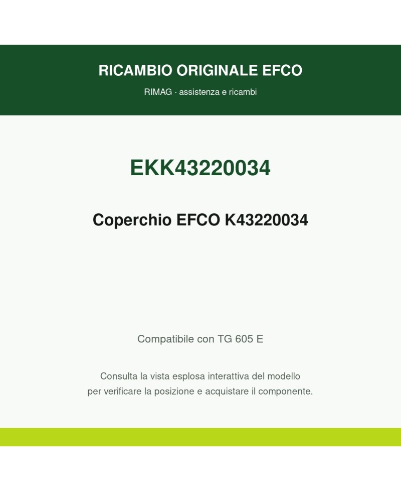 Coperchio EFCO K43220034 originale EFCO K43220034 | RIMAG