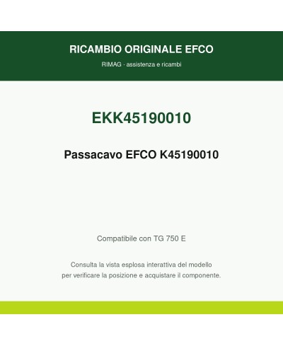Genuine EFCO Cable Grommet K45190010 | RIMAG