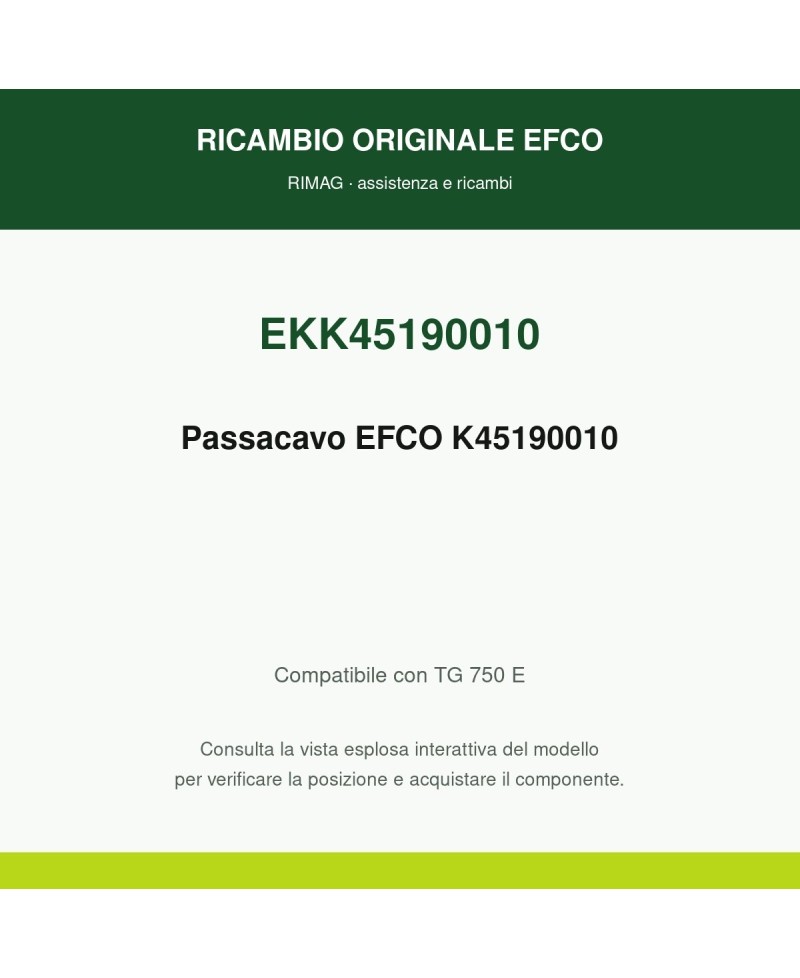 Passacavo EFCO K45190010 originale EFCO K45190010 | RIMAG