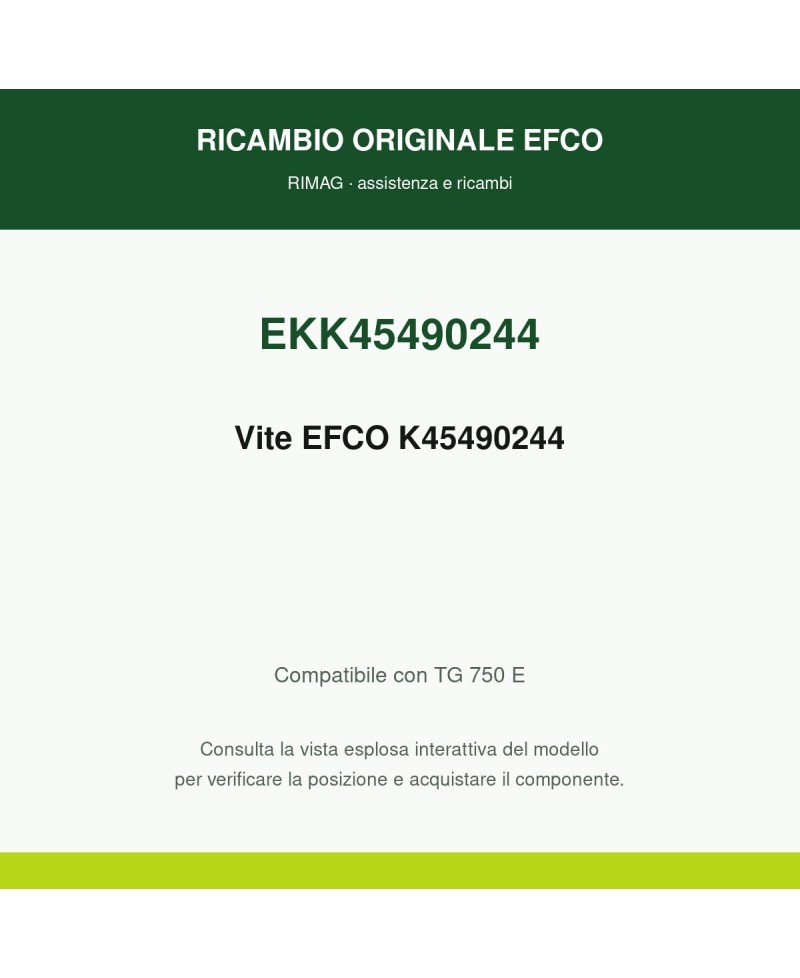 Genuine EFCO Screw K45490244 | RIMAG