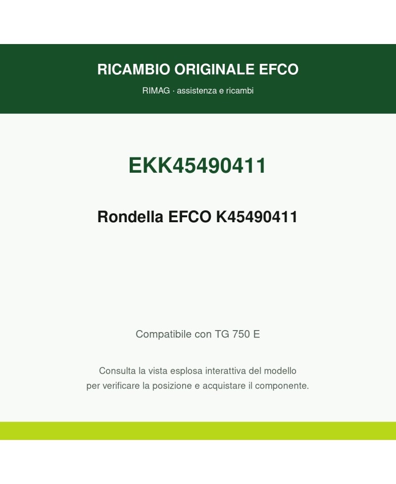 Rondella EFCO K45490411 originale EFCO K45490411 | RIMAG
