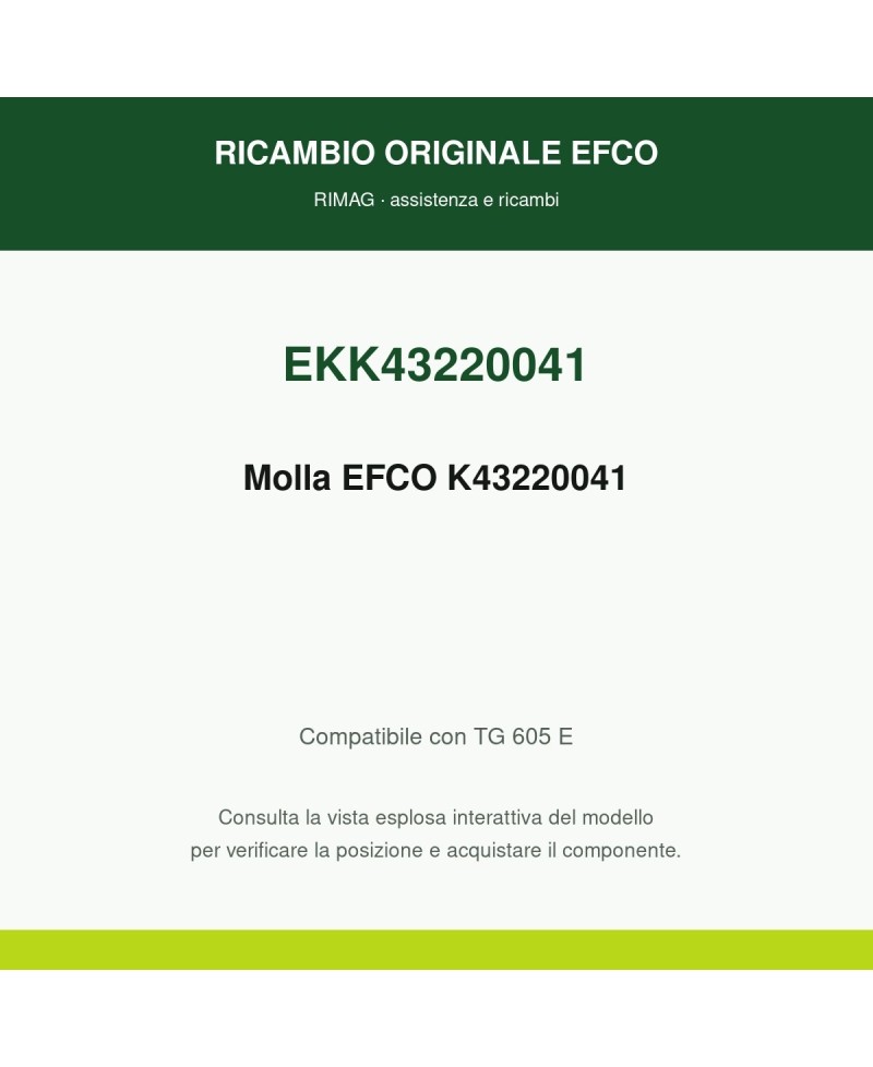 Molla EFCO K43220041 originale EFCO K43220041 | RIMAG