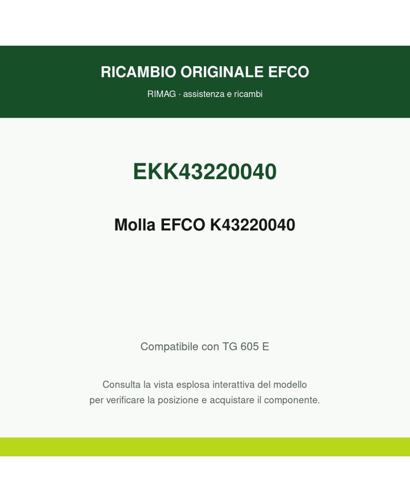 Molla EFCO K43220040 originale EFCO K43220040 | RIMAG