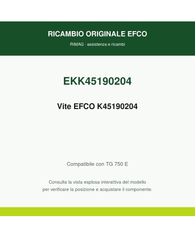 Genuine EFCO Screw K45190204 | RIMAG