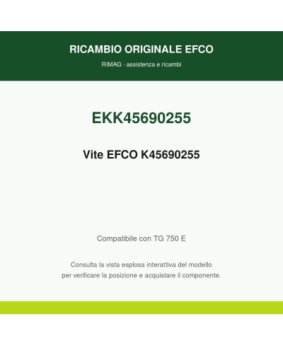 Genuine EFCO Screw K45690255 | RIMAG