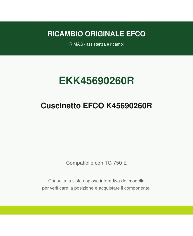 Cuscinetto EFCO K45690260R originale EFCO K45690260R | RIMAG