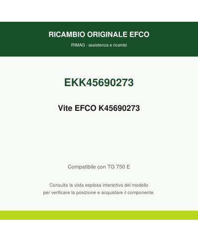 Genuine EFCO Screw K45690273 | RIMAG